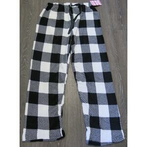 LOUNGEWEAR *NWT* Plush Pajama Sleep Pants Size XL Women Black White Casual Cozy